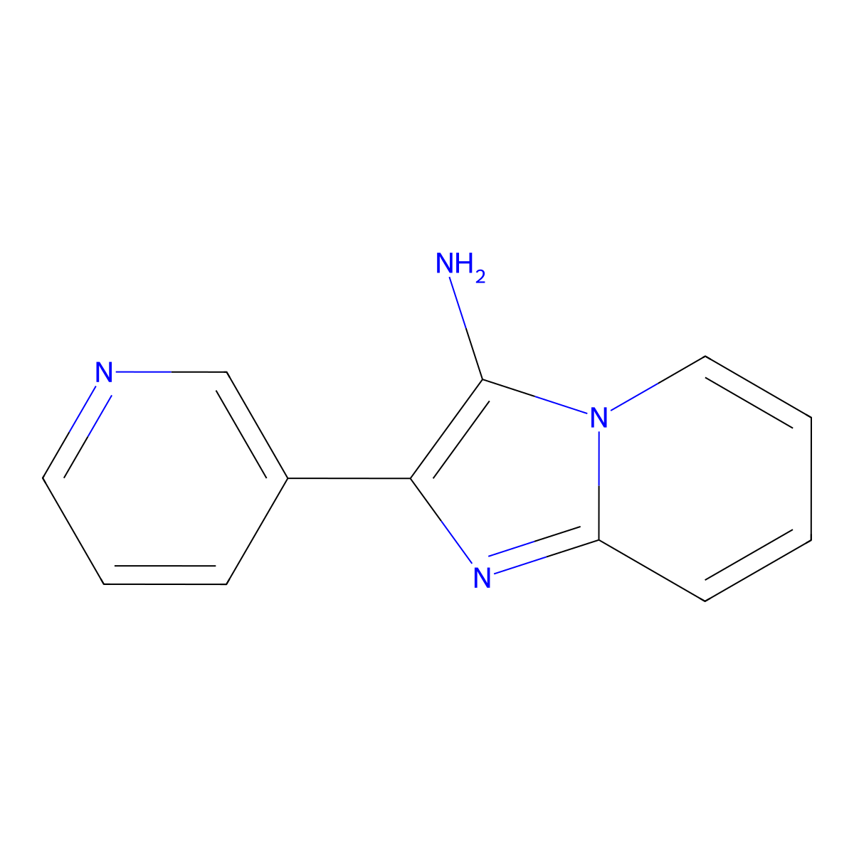 2-(Pyridin-3-yl)imidazo[1,2-a]pyridin-3-amine molecular structure, CAS 1215963-60-2
