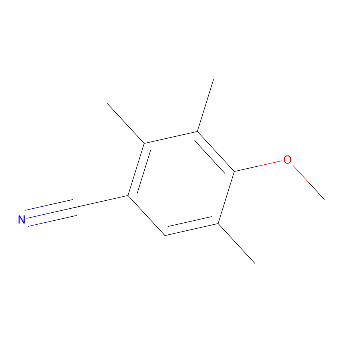 4-Methoxy-2,3,5-trimethylbenzonitrile molecular structure, CAS 1215963-96-4