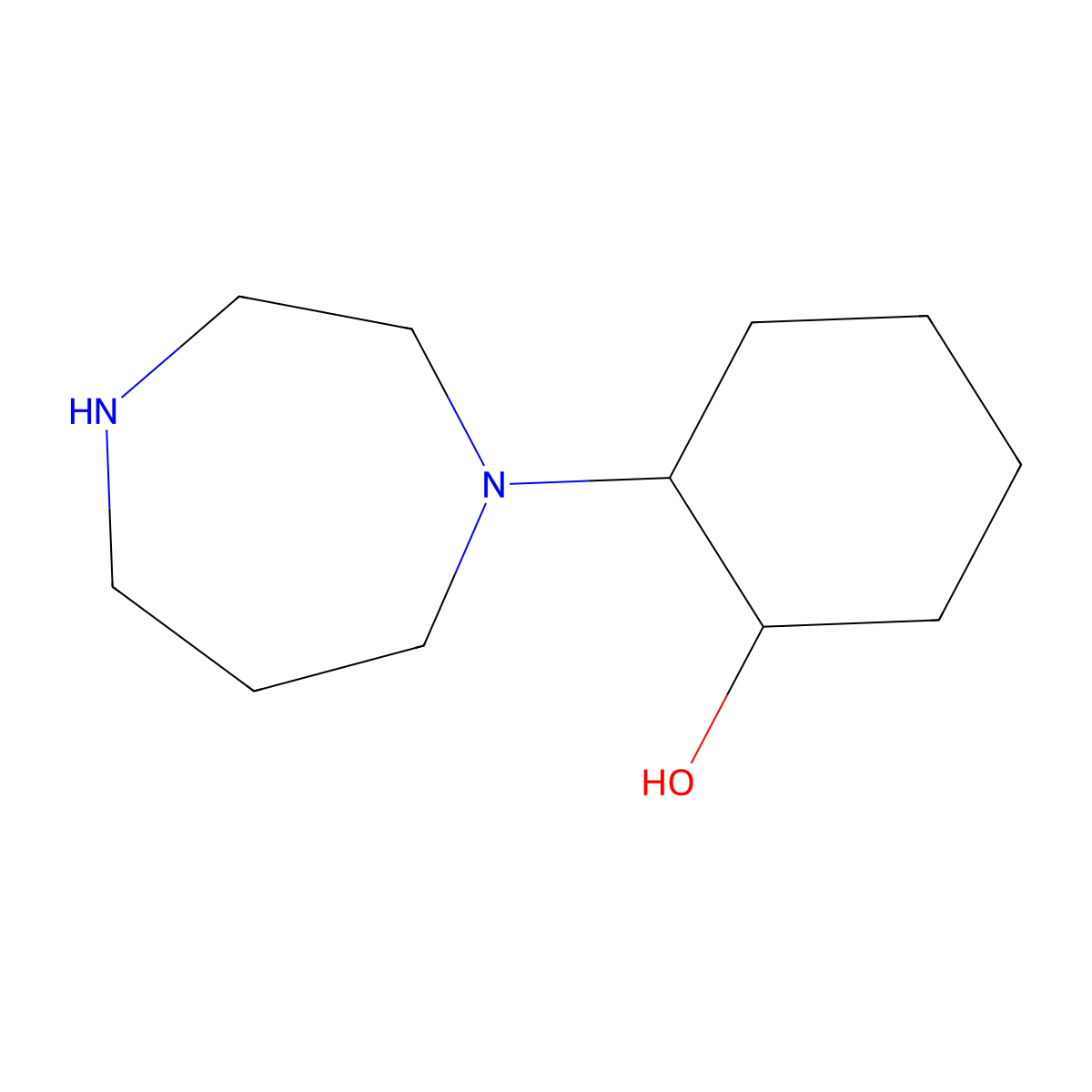 2-(1,4-Diazepan-1-yl)cyclohexan-1-ol molecular structure, CAS 1215968-35-6