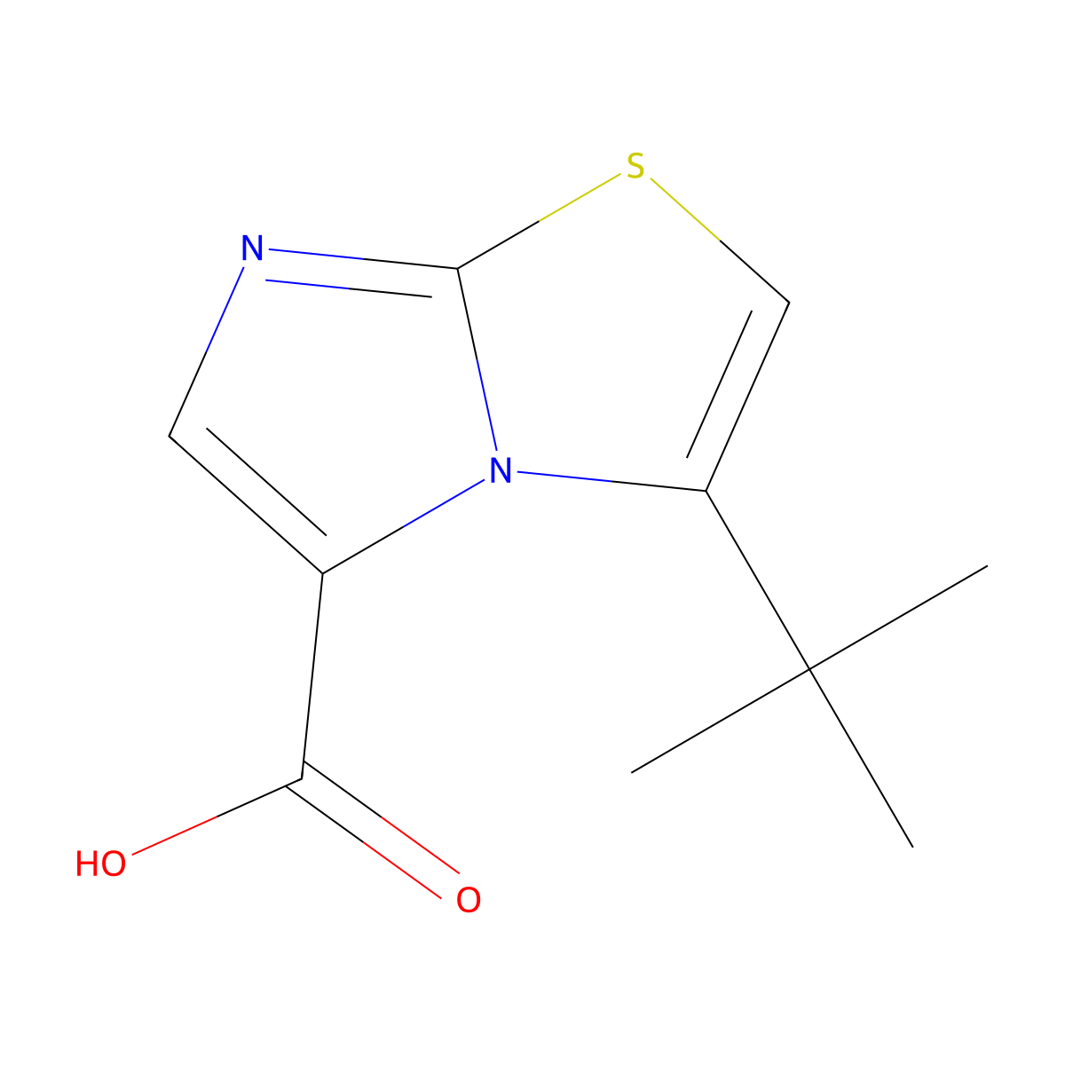 3-tert-Butylimidazo[2,1-b][1,3]thiazole-5-carboxylic acid molecular structure, CAS 1215977-27-7