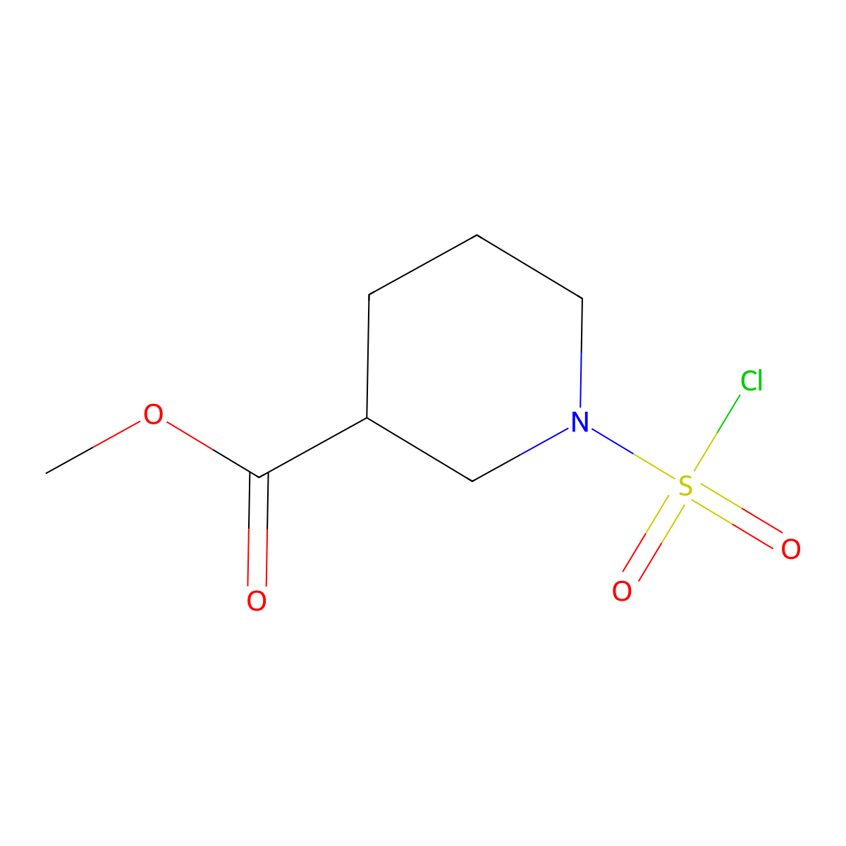 Methyl 1-(chlorosulfonyl)piperidine-3-carboxylate molecular structure, CAS 1215978-48-5