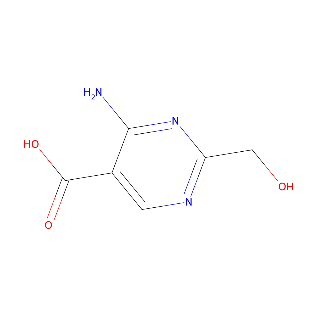 4-Amino-2-(hydroxymethyl)pyrimidine-5-carboxylic acid molecular structure, CAS 1215980-16-7