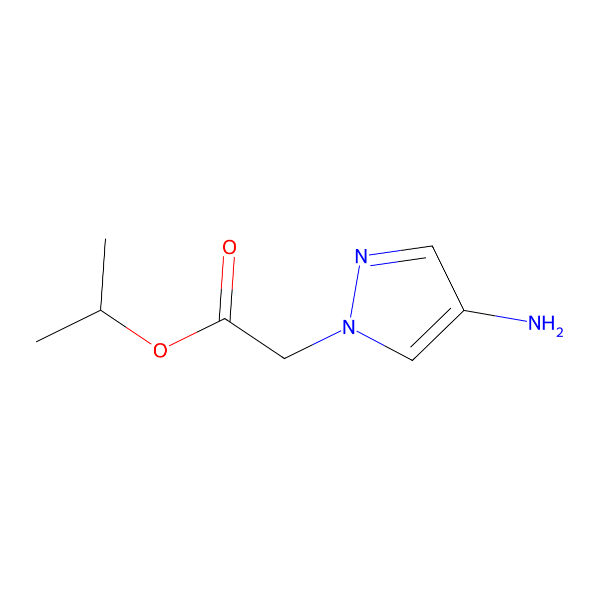 Isopropyl 2-(4-amino-1h-pyrazol-1-yl)acetate molecular structure, CAS 1215980-76-9