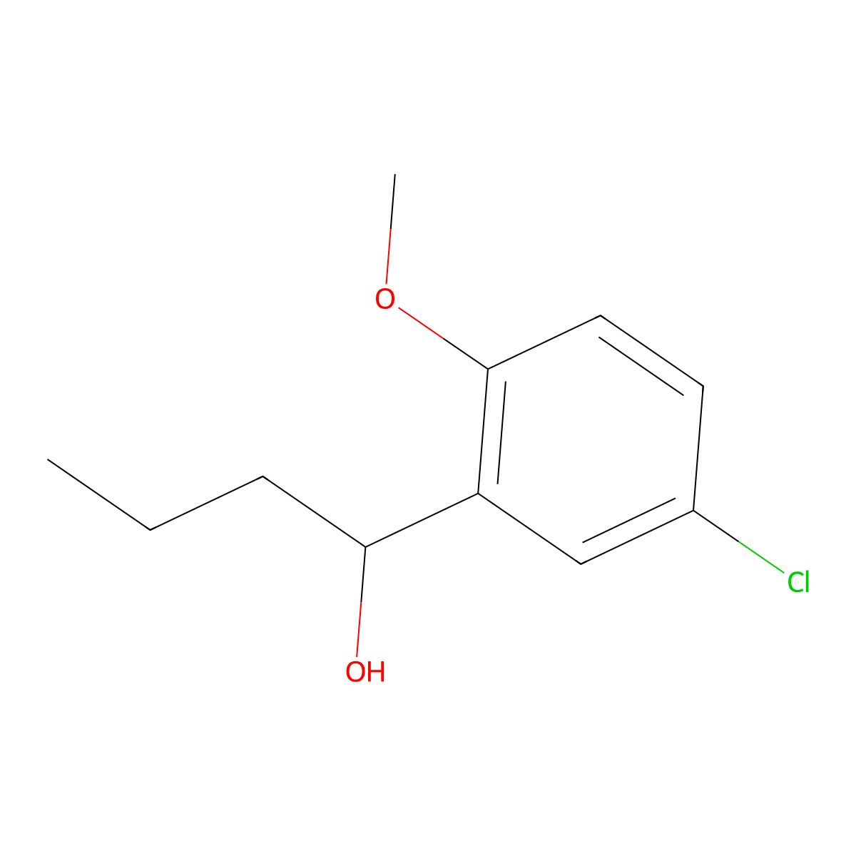 1-(3-Chloro-6-methoxyphenyl)-1-butanol molecular structure, CAS 1215984-64-7