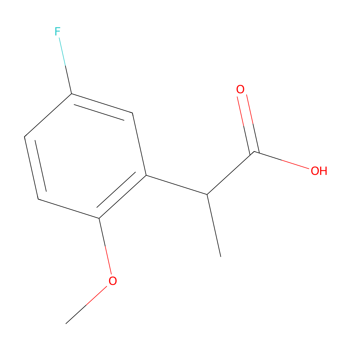 2-(5-Fluoro-2-methoxyphenyl)propanoic acid molecular structure, CAS 1215984-72-7