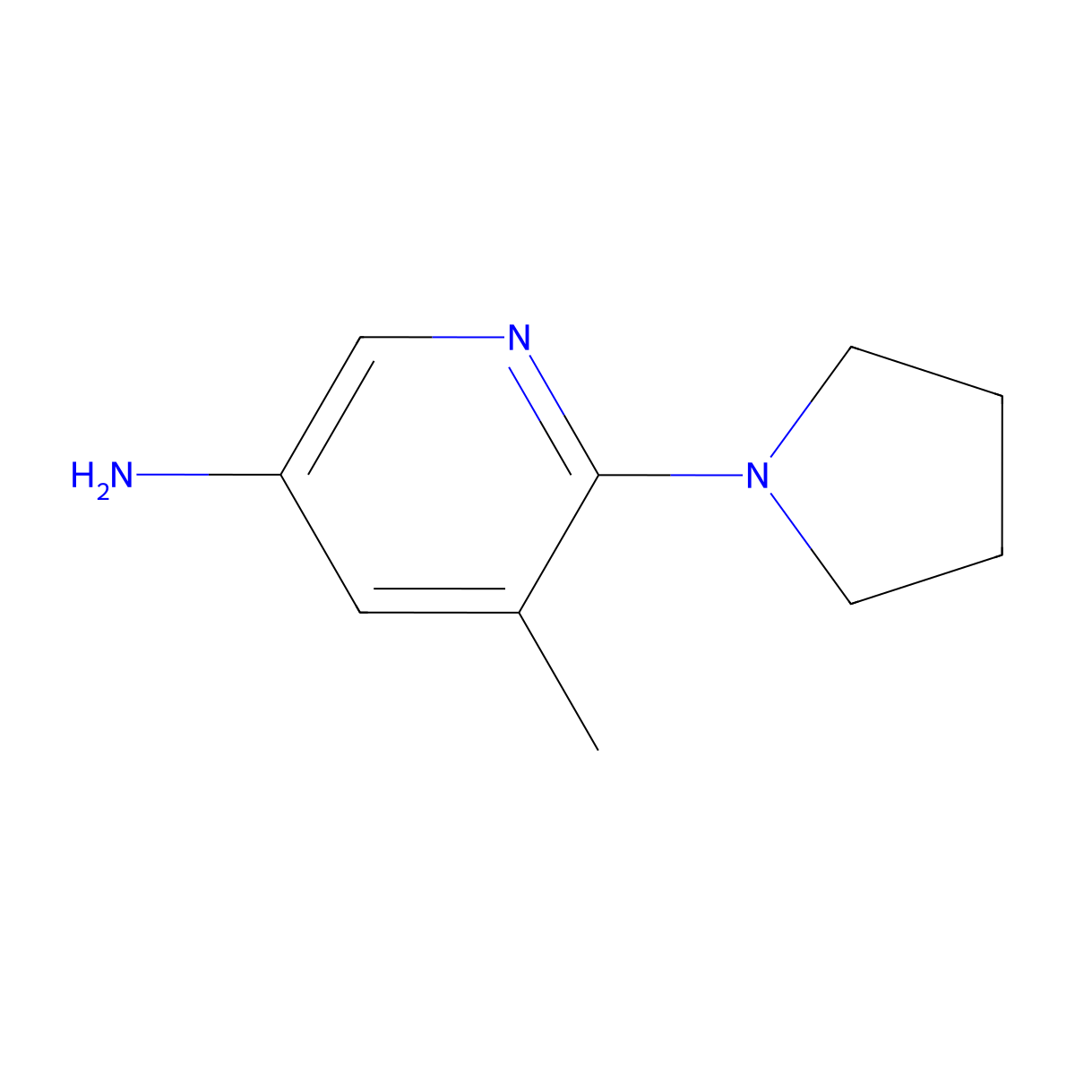 5-Methyl-6-(pyrrolidin-1-yl)pyridin-3-amine molecular structure, CAS 1215985-49-1