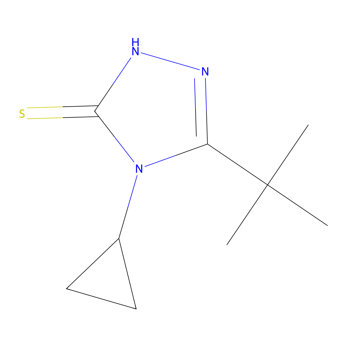 5-Tert-butyl-4-cyclopropyl-4H-1,2,4-triazole-3-thiol molecular structure, CAS 1215985-58-2