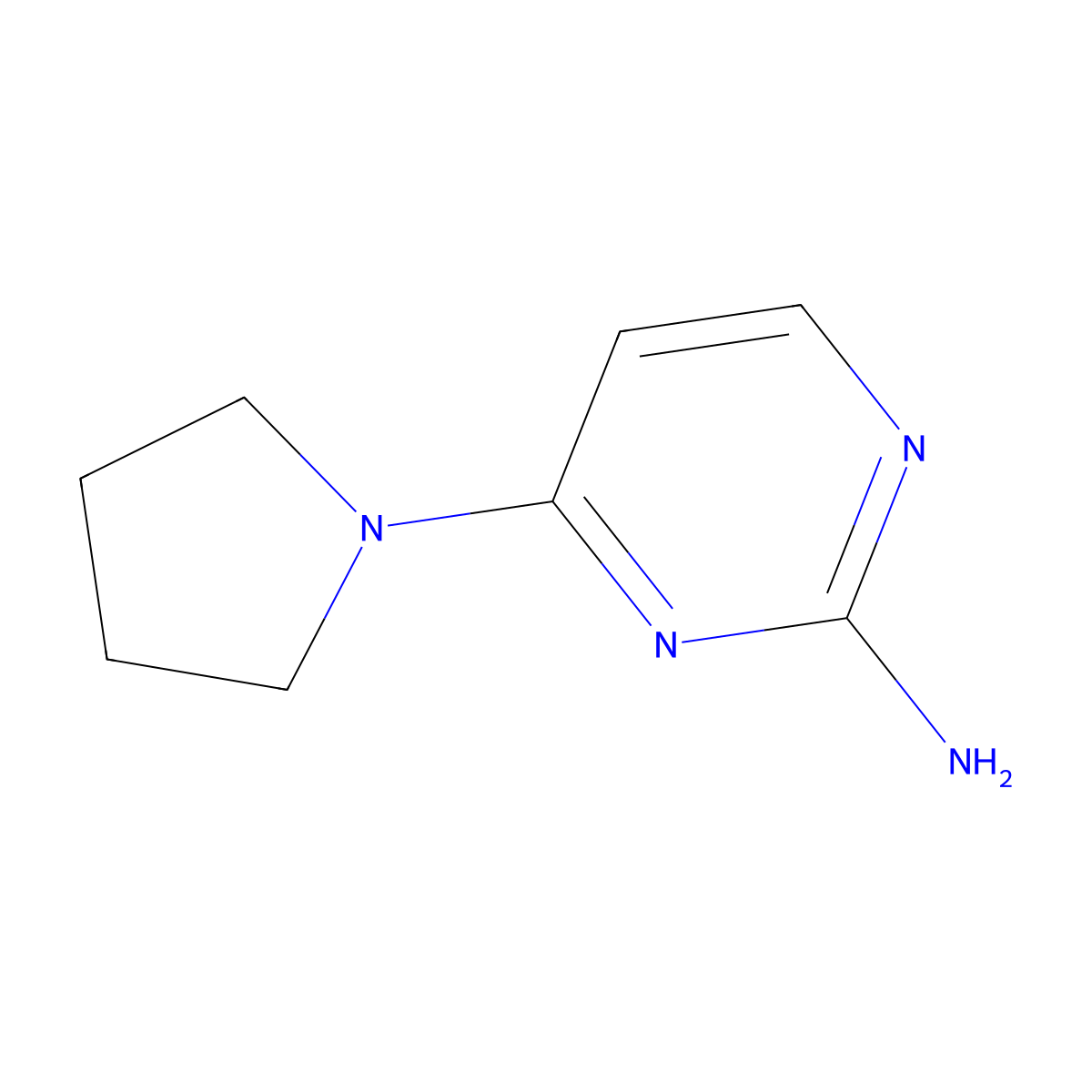 4-(Pyrrolidin-1-YL)pyrimidin-2-amine molecular structure, CAS 1215986-09-6