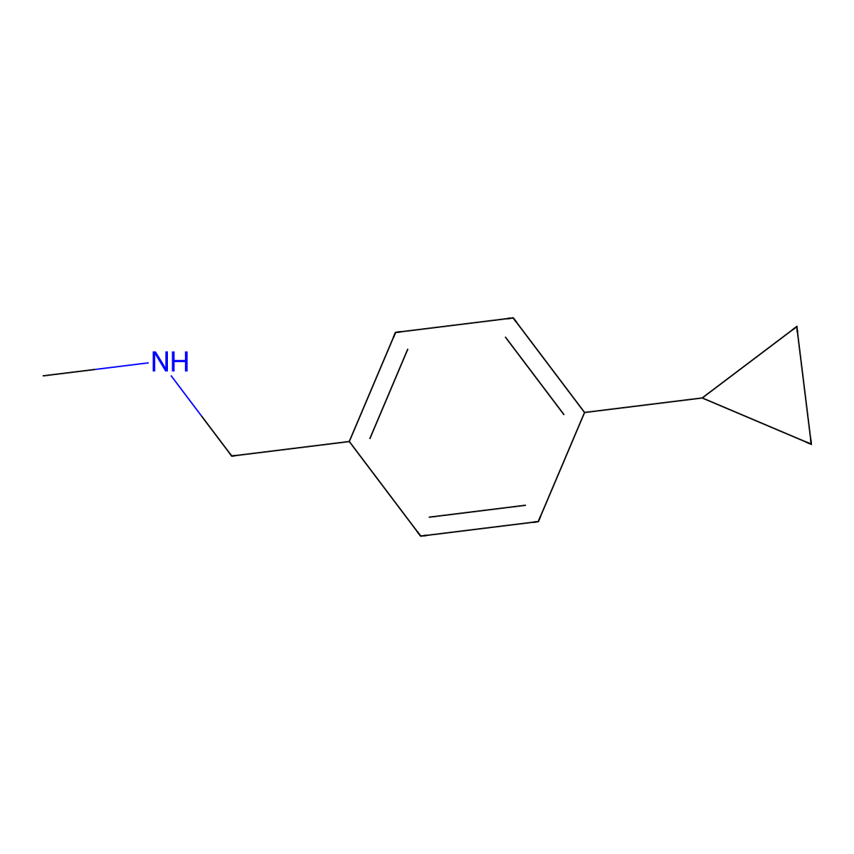 1-(4-cyclopropylphenyl)-N-methylmethanamine molecular structure, CAS 1215989-72-2