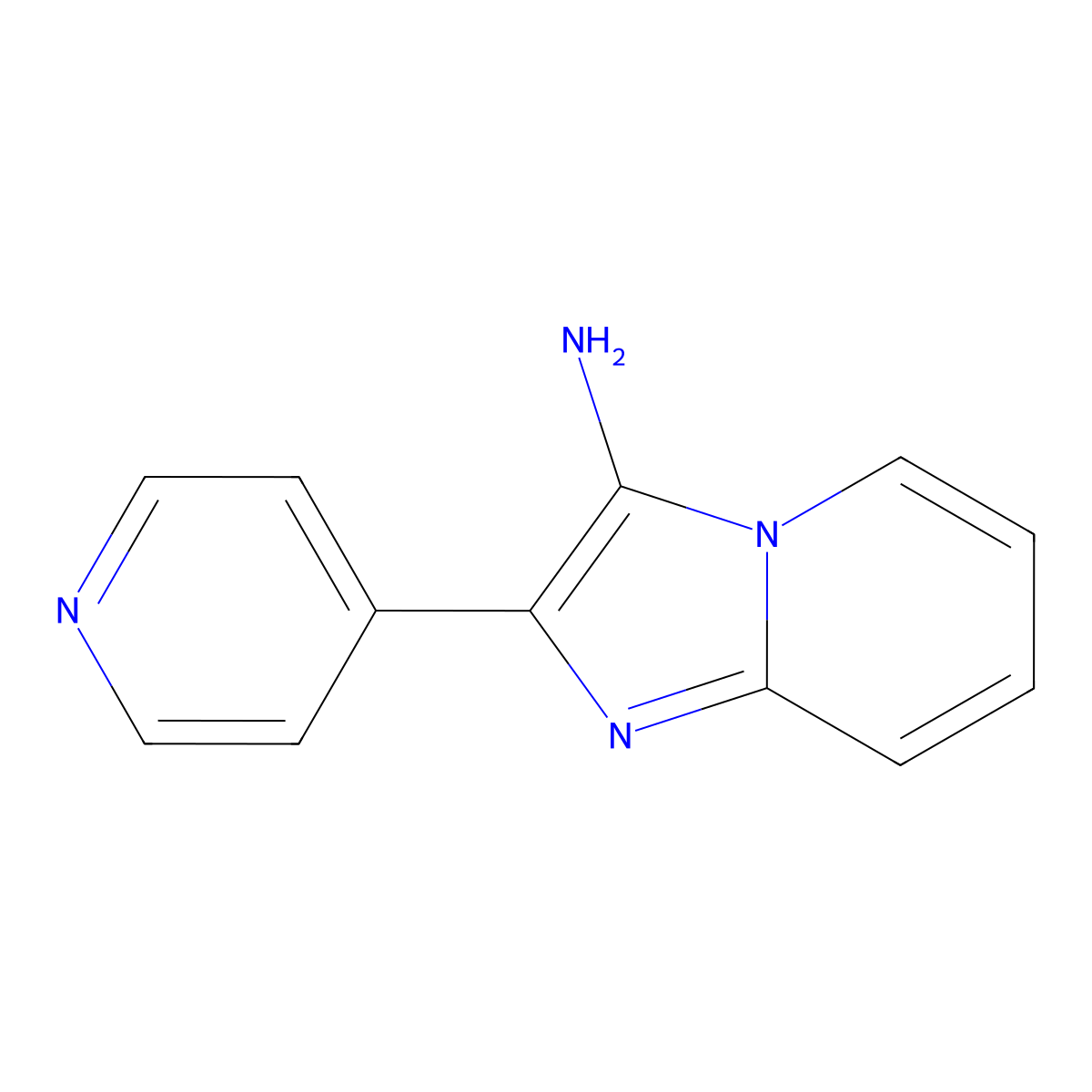 2-(Pyridin-4-yl)imidazo(1,2-a)pyridin-3-amine molecular structure, CAS 1215991-77-7