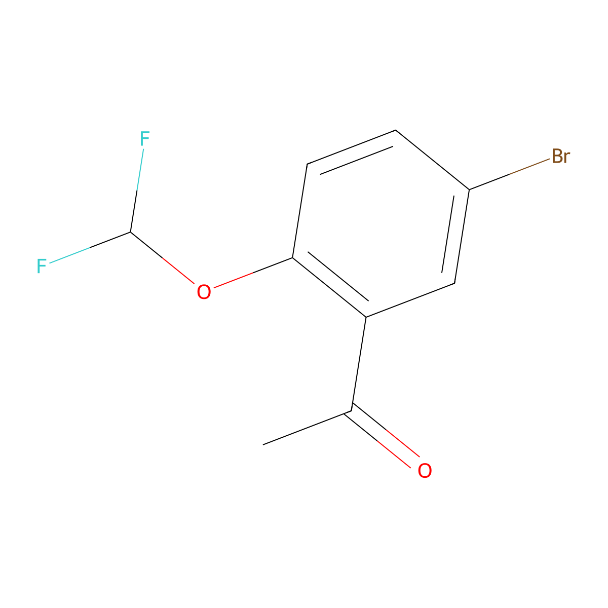 1-[5-Bromo-2-(difluoromethoxy)phenyl]ethan-1-one molecular structure, CAS 1215994-75-4