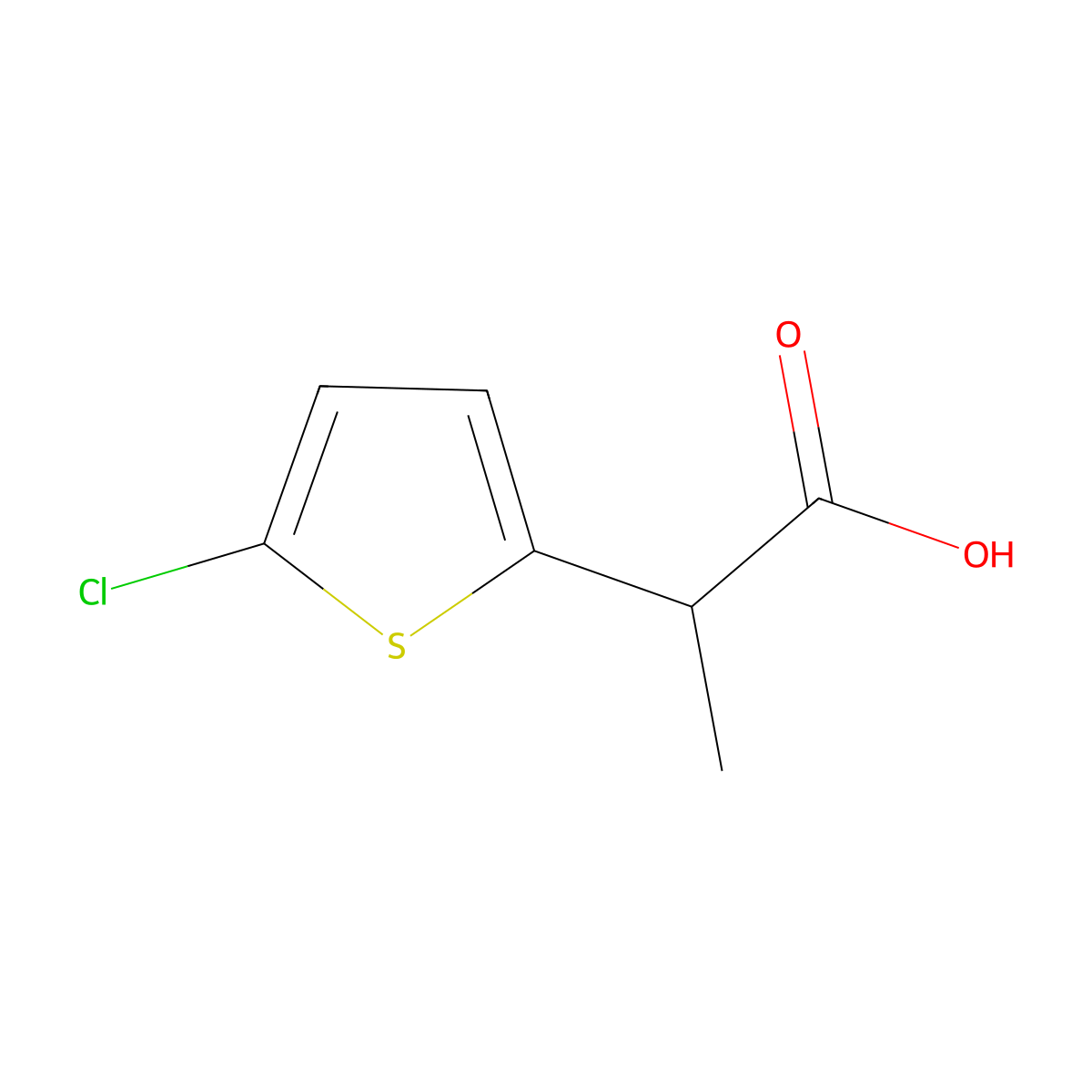 2-(5-Chlorothiophen-2-yl)propanoic acid molecular structure, CAS 1215995-07-5
