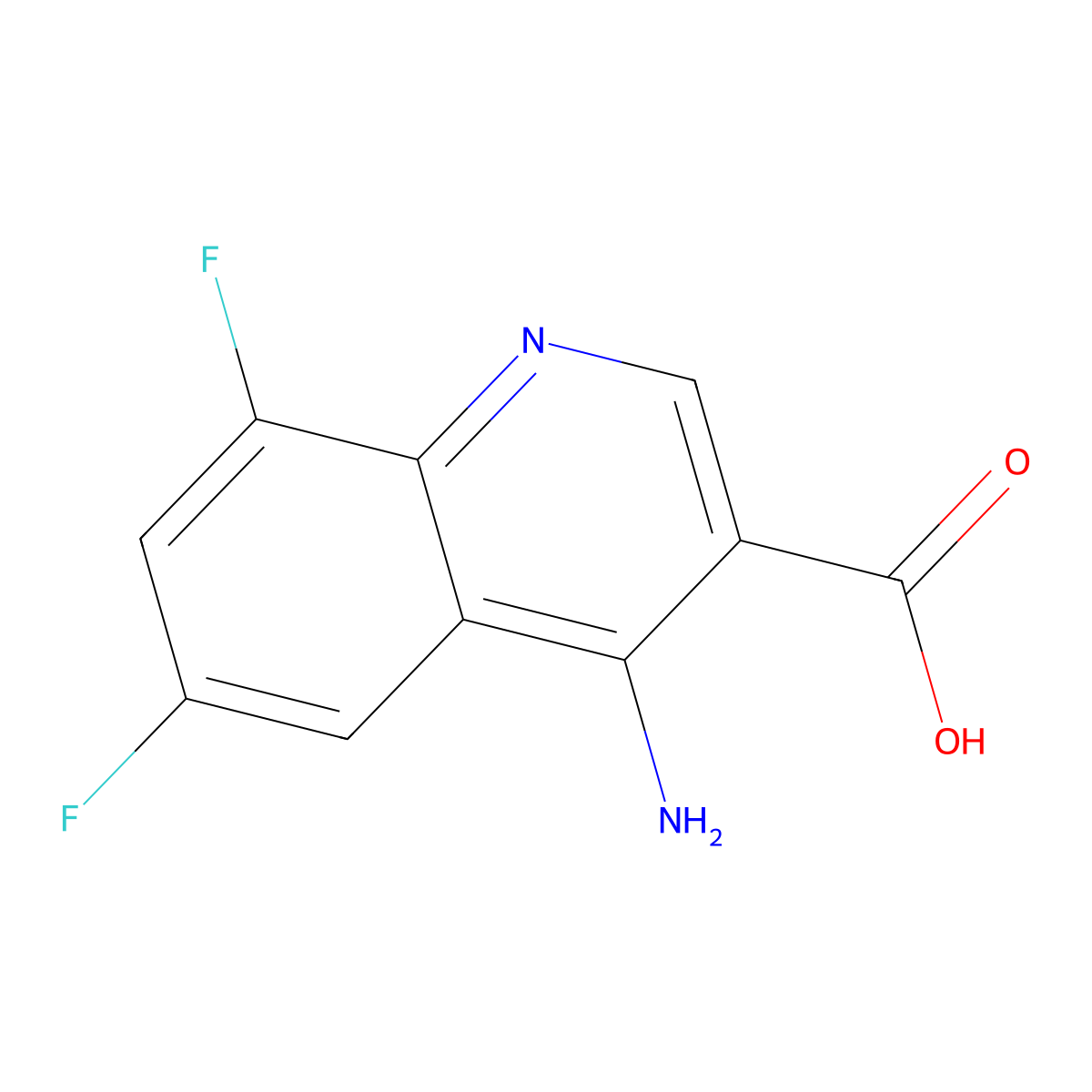 4-Amino-6,8-difluoroquinoline-3-carboxylic acid molecular structure, CAS 1215995-19-9