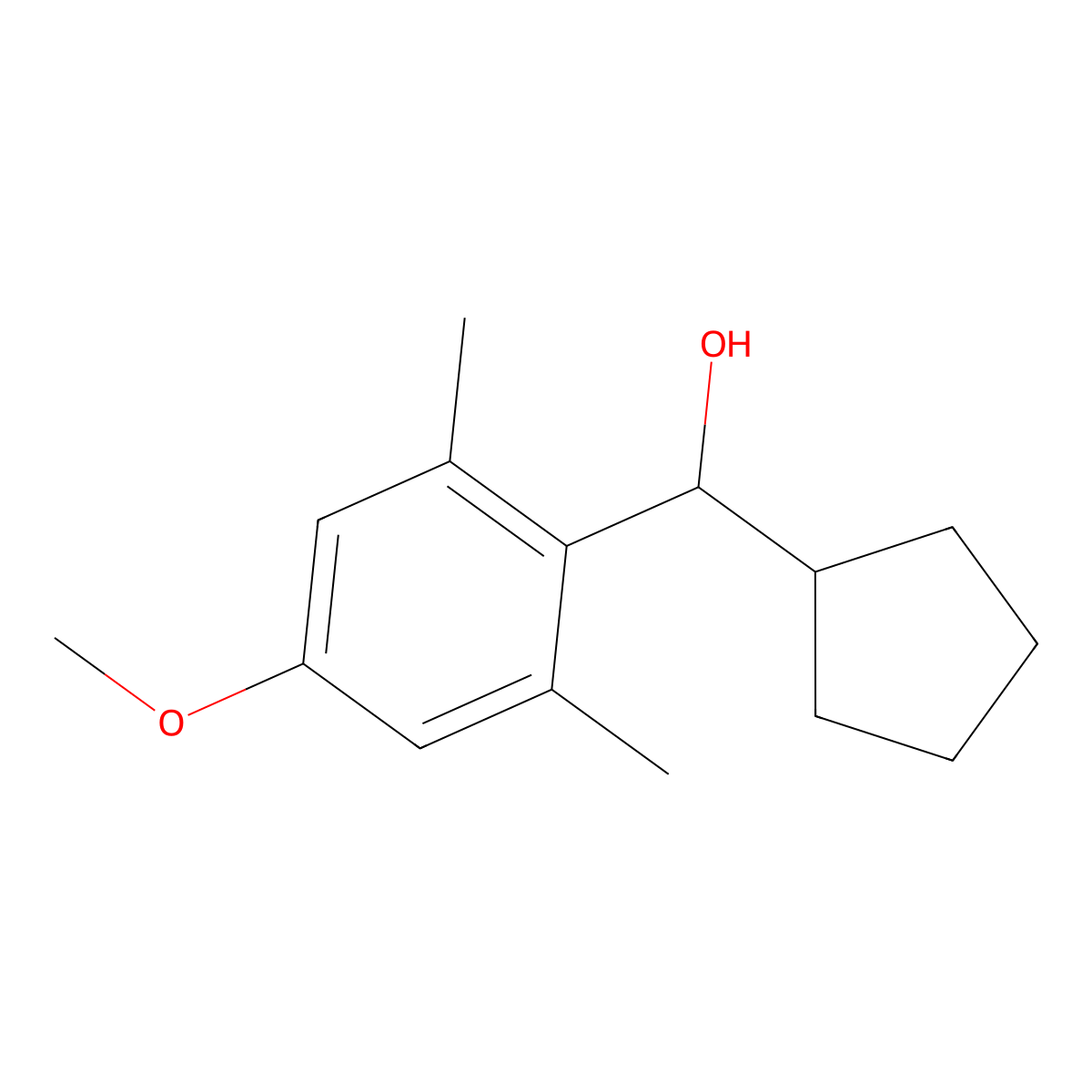 alpha-Cyclopentyl-4-methoxy-2,6-dimethylbenzenemethanol molecular structure, CAS 1215998-29-0
