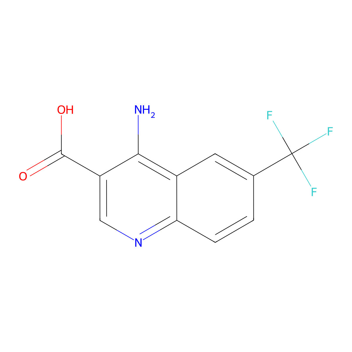 4-Amino-6-(trifluoromethyl)quinoline-3-carboxylic acid molecular structure, CAS 1215999-02-2