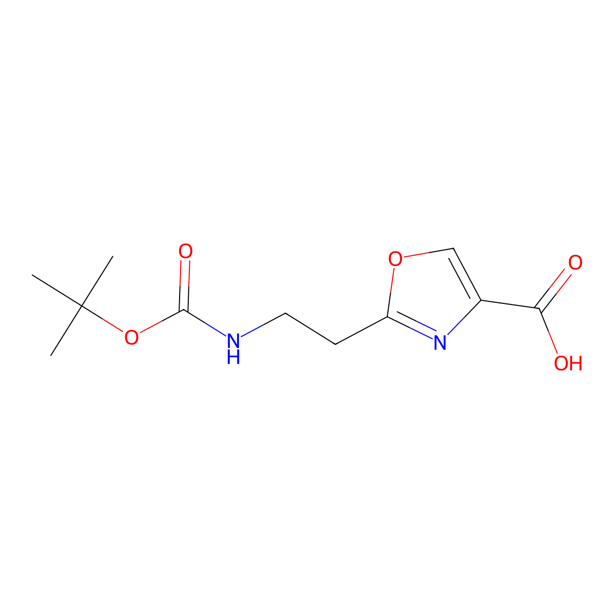 2-(2-{[(Tert-butoxy)carbonyl]amino}ethyl)-1,3-oxazole-4-carboxylic acid molecular structure, CAS 1216000-01-9