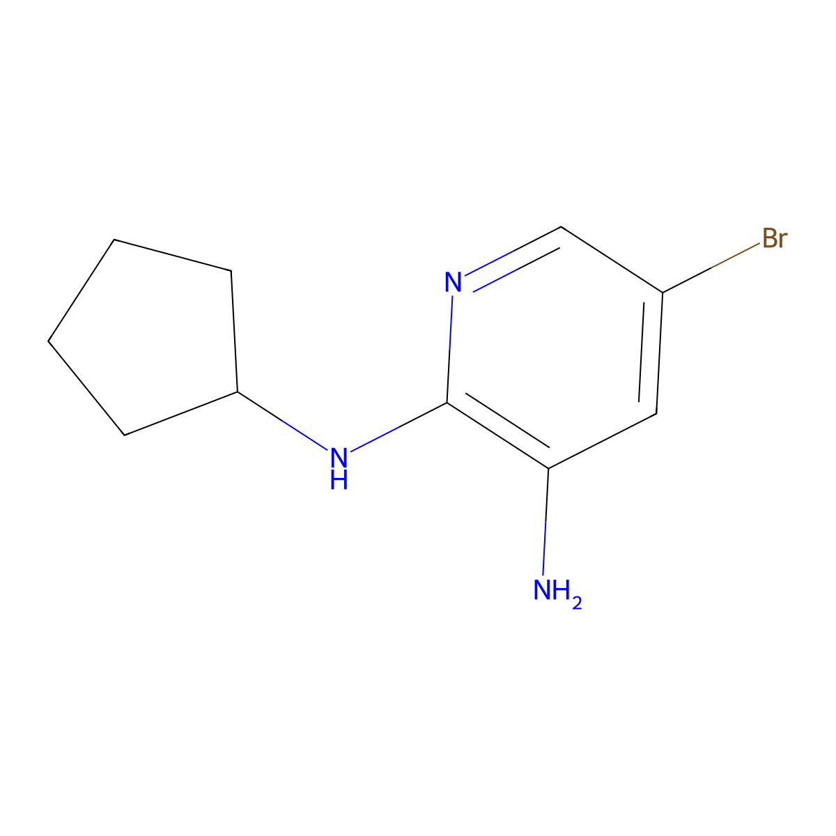 5-bromo-2-N-cyclopentylpyridine-2,3-diamine molecular structure, CAS 1216000-02-0