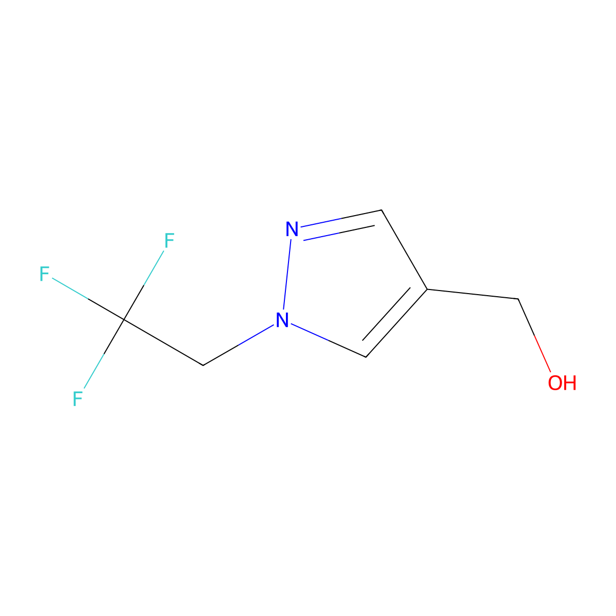 (1-(2,2,2-trifluoroethyl)-1H-pyrazol-4-yl)methanol molecular structure, CAS 1216001-04-5