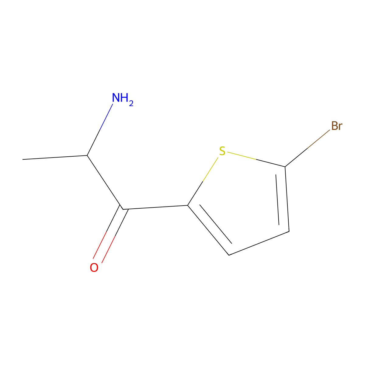 2-Amino-1-(5-bromothiophen-2-yl)propan-1-one molecular structure, CAS 1216001-89-6