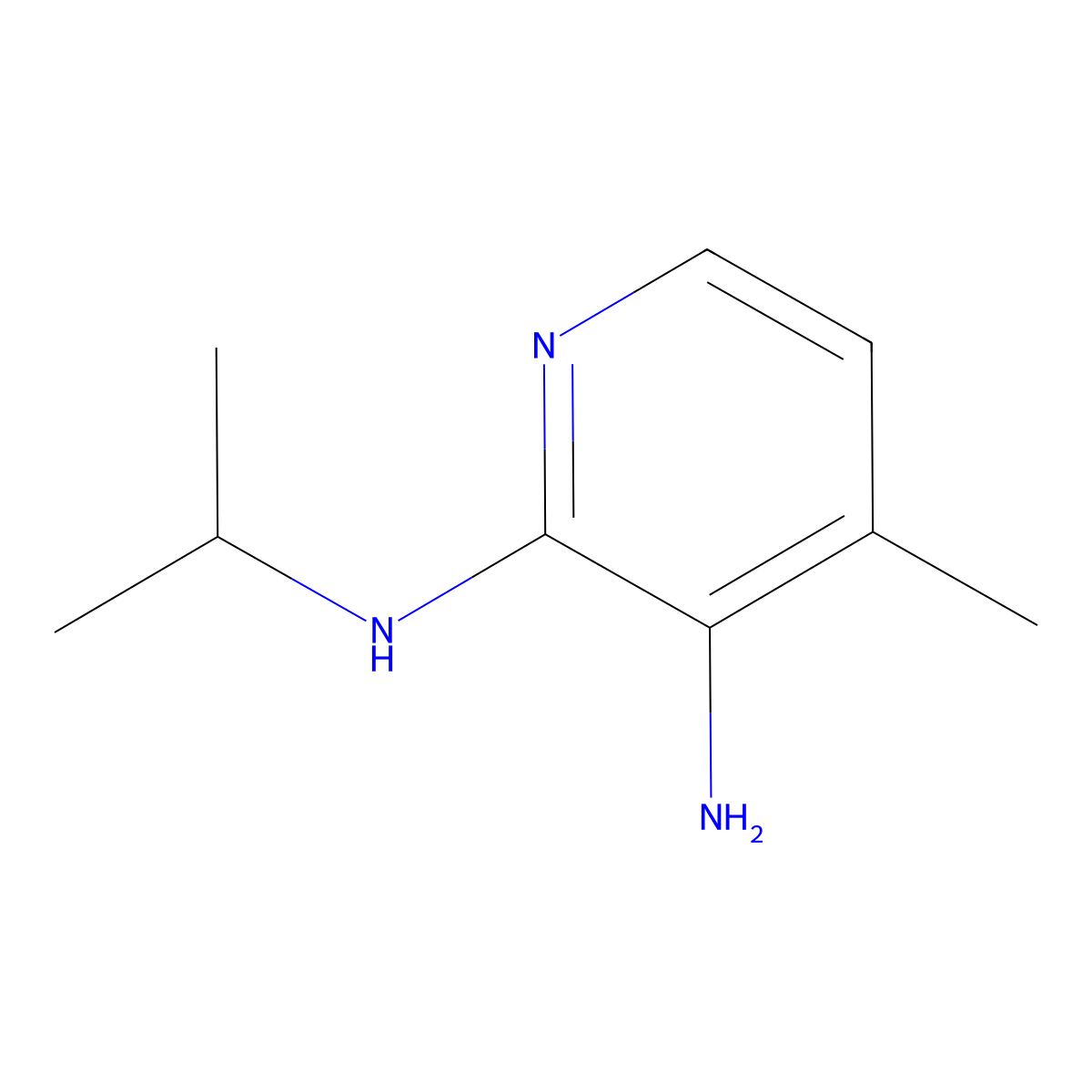 4-methyl-2-N-(propan-2-yl)pyridine-2,3-diamine molecular structure, CAS 1216005-88-7