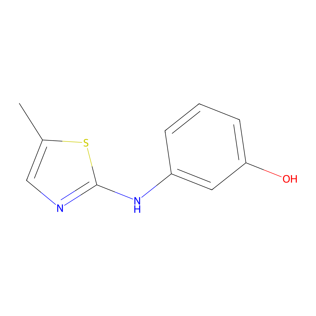 3-((5-Methylthiazol-2-yl)amino)phenol molecular structure, CAS 1216006-75-5