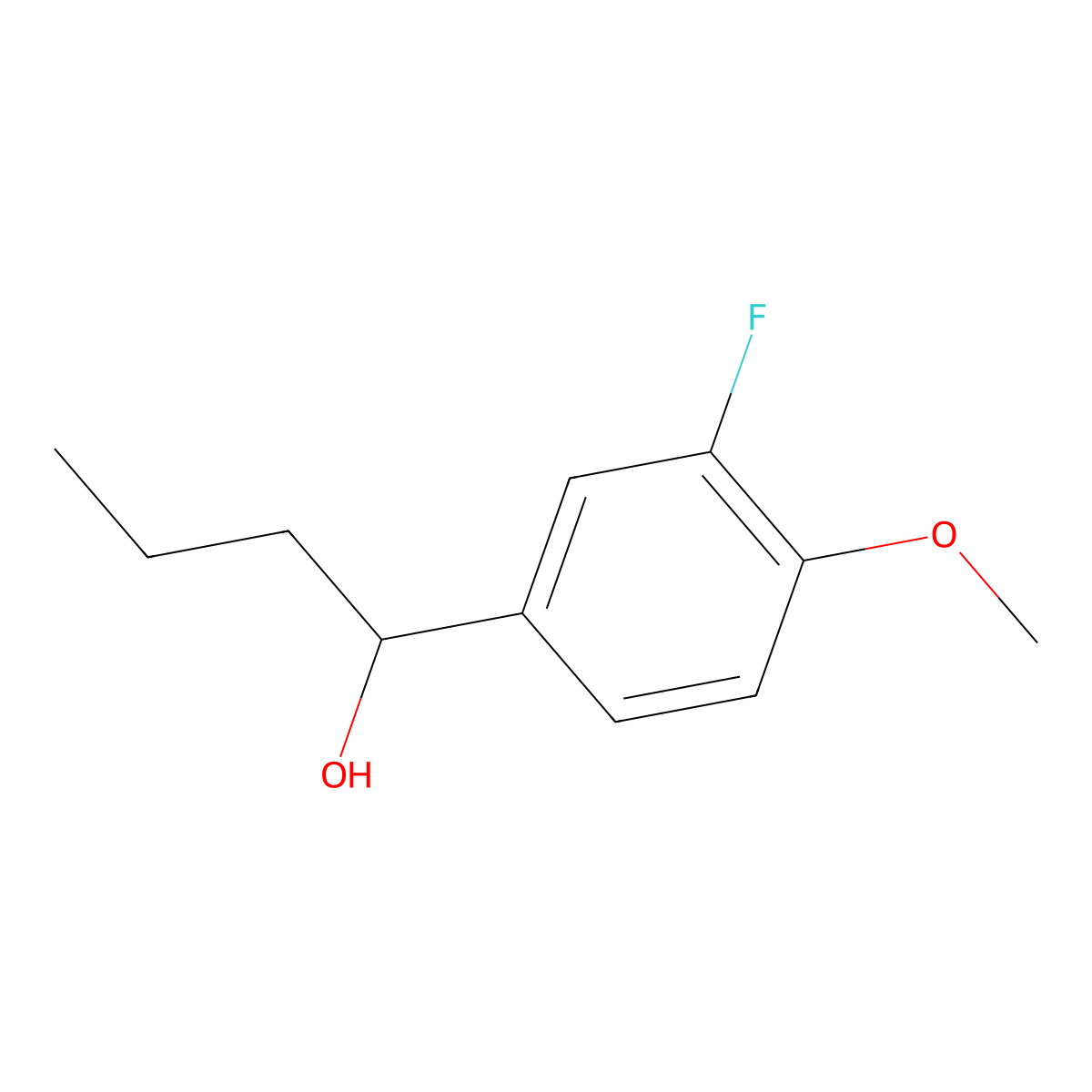 1-(3-Fluoro-4-methoxyphenyl)butan-1-ol molecular structure, CAS 1216007-15-6