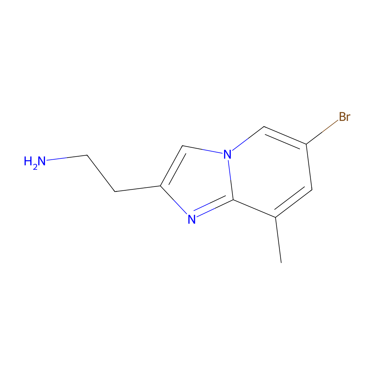 2-{6-Bromo-8-methylimidazo[1,2-a]pyridin-2-yl}ethan-1-amine molecular structure, CAS 1216008-69-3