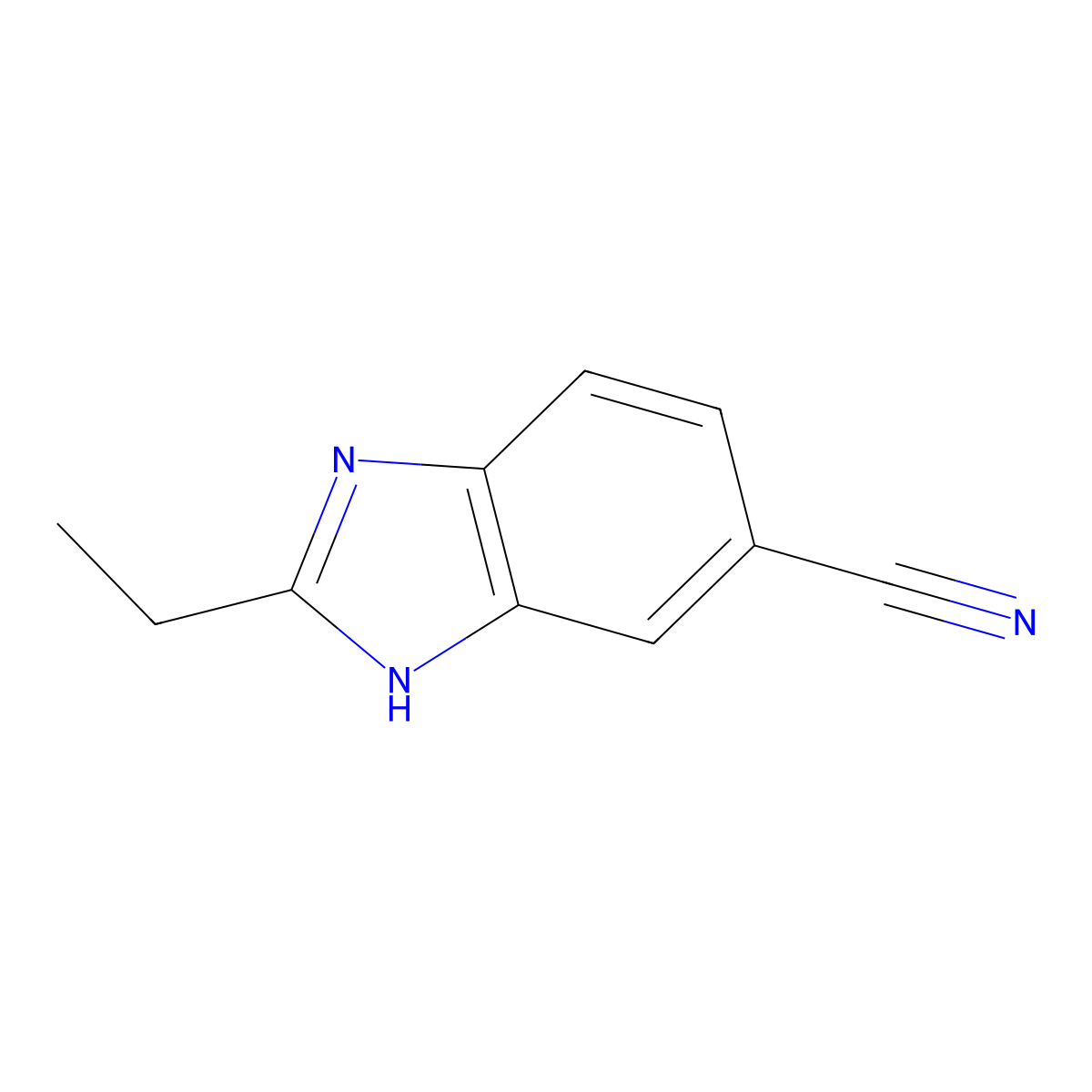 2-Ethyl-1H-1,3-benzodiazole-5-carbonitrile molecular structure, CAS 1216012-54-2