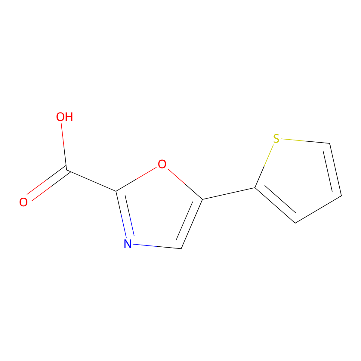 5-(Thiophen-2-yl)oxazole-2-carboxylic acid molecular structure, CAS 1216012-56-4