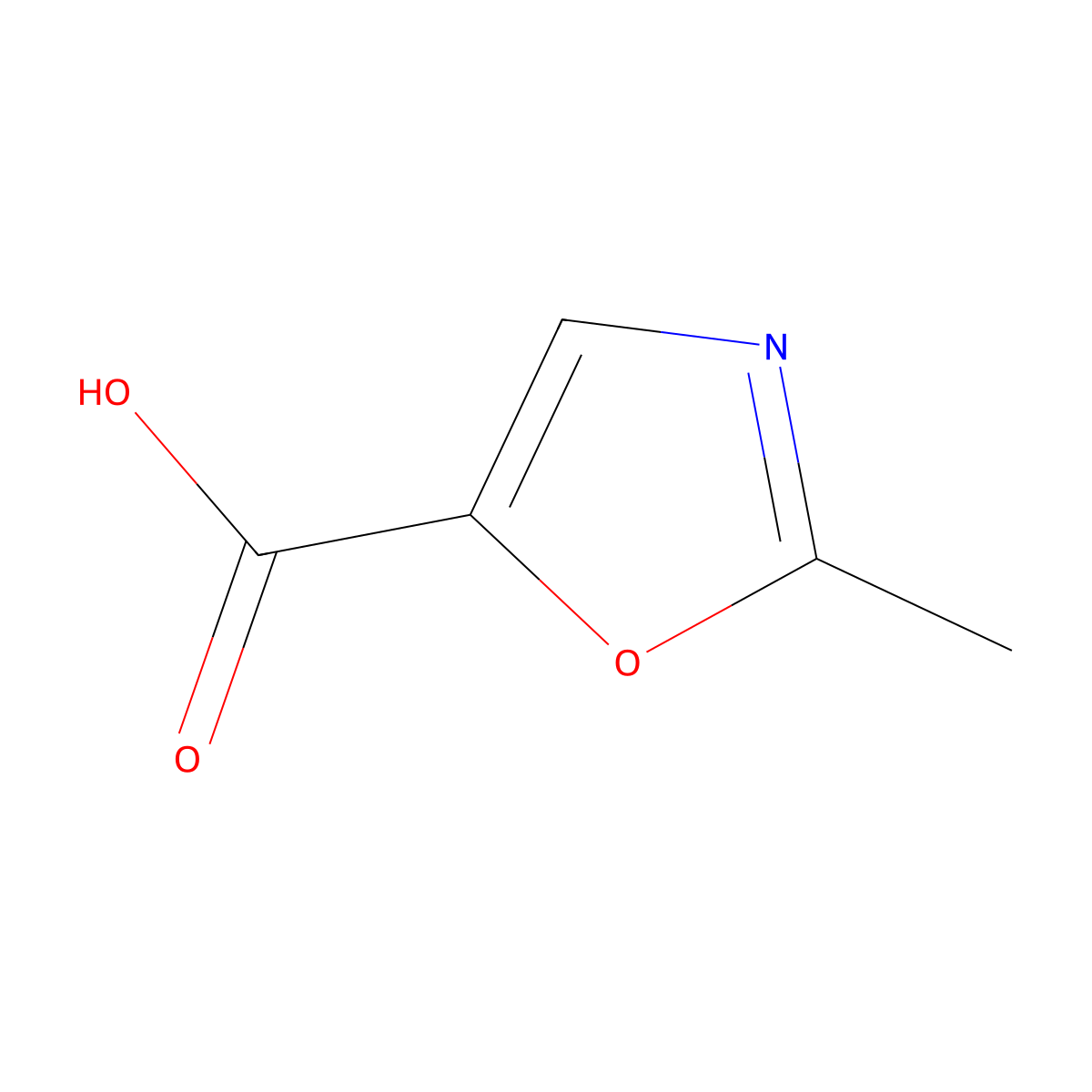 2-Methyl-1,3-oxazole-5-carboxylic acid molecular structure, CAS 1216012-87-1