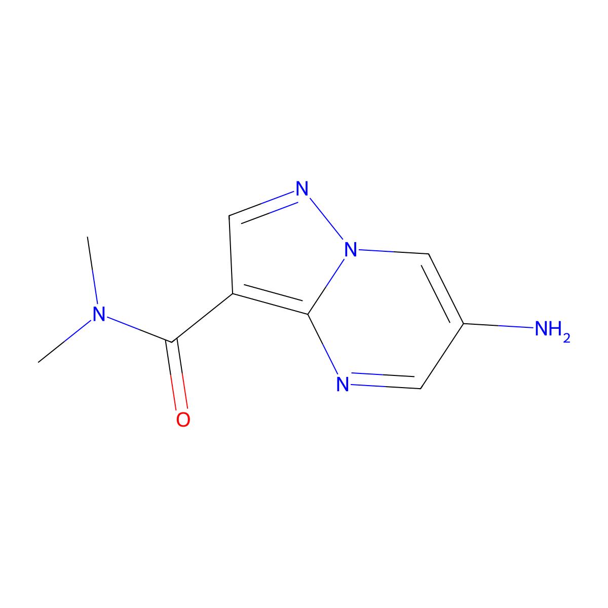 6-Amino-N,N-dimethylpyrazolo[1,5-A]pyrimidine-3-carboxamide molecular structure, CAS 1216013-68-1