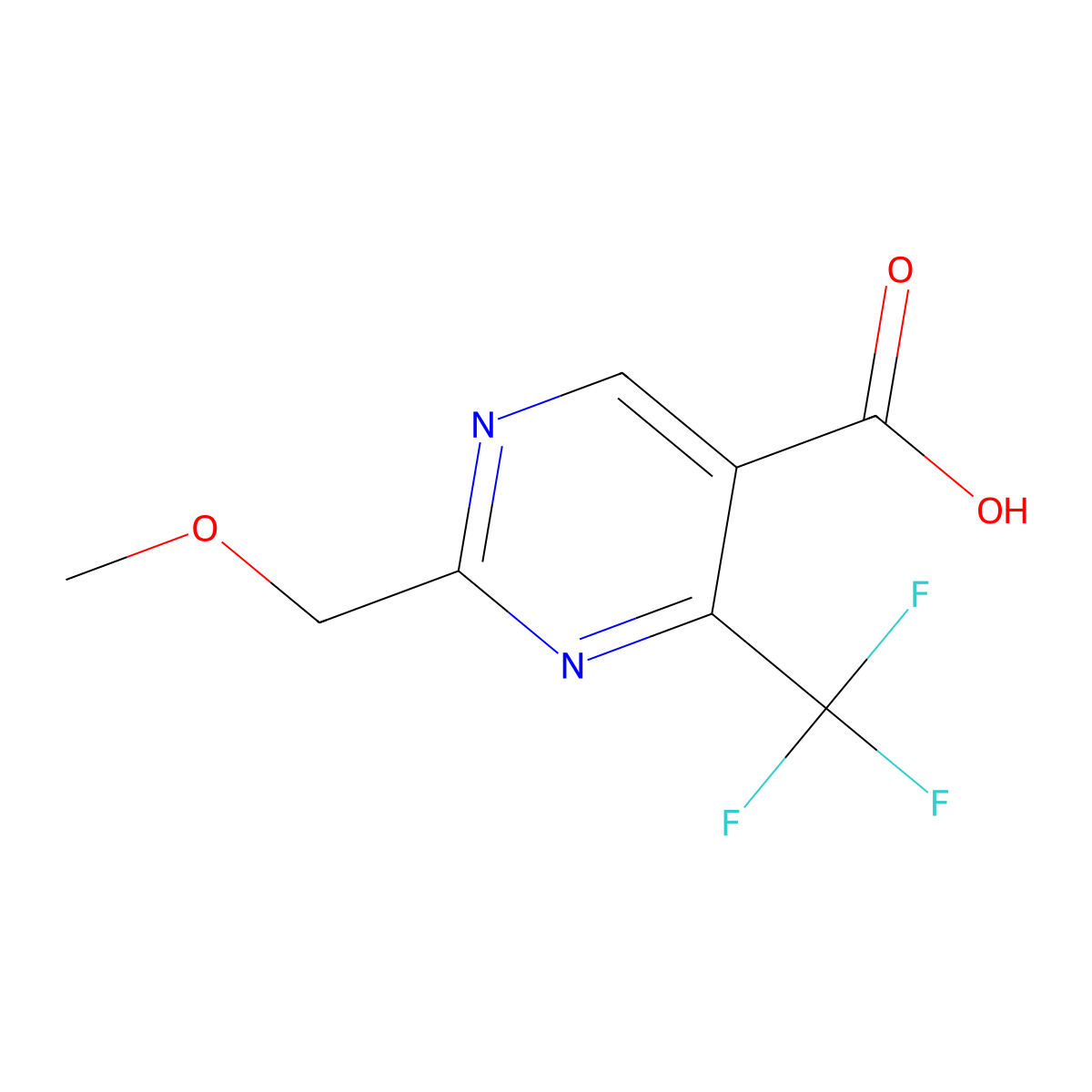 2-(Methoxymethyl)-4-(trifluoromethyl)pyrimidine-5-carboxylic acid molecular structure, CAS 1216015-14-3