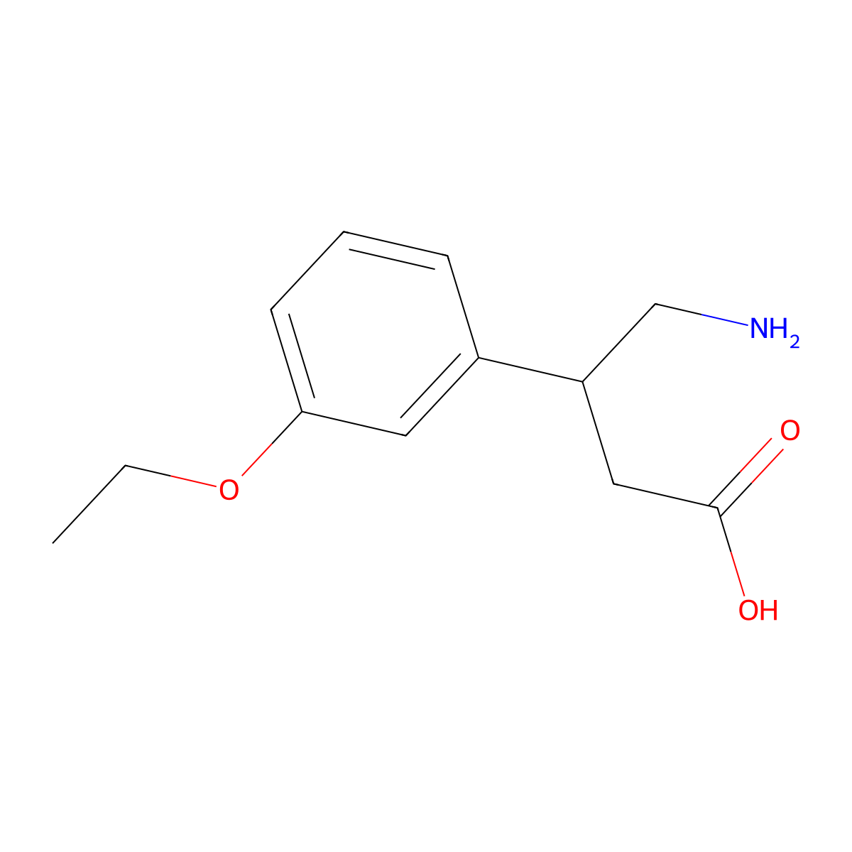 4-Amino-3-(3-ethoxyphenyl)butanoic acid molecular structure, CAS 1216016-87-3