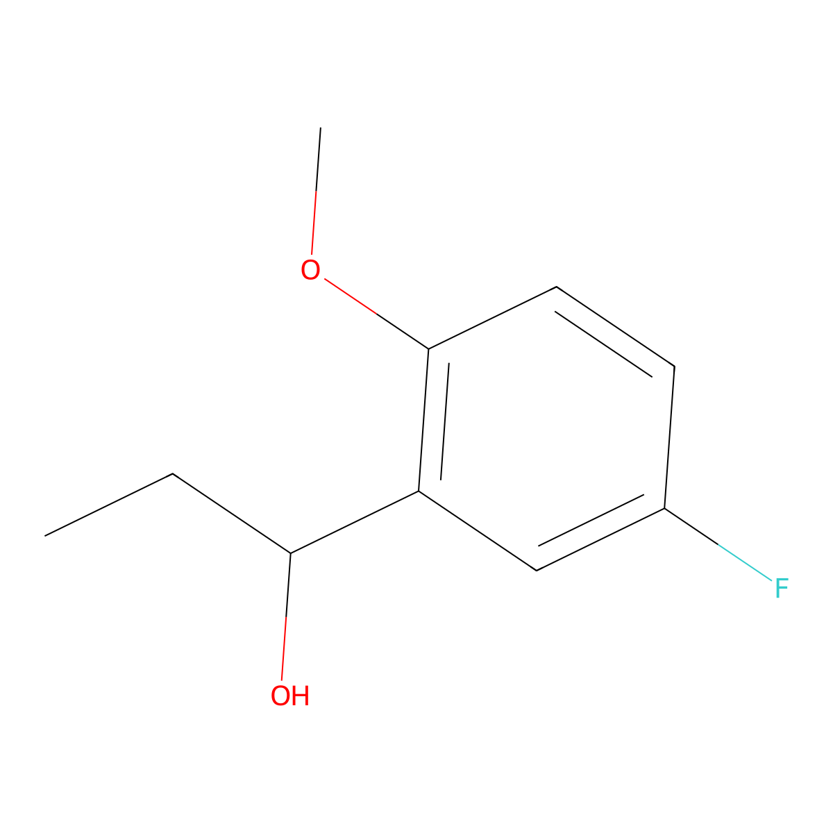 1-(5-Fluoro-2-methoxyphenyl)propan-1-ol molecular structure, CAS 1216019-96-3