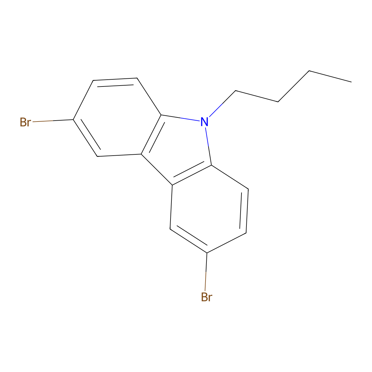 3,6-dibromo-9-butyl-9H-carbazole molecular structure, CAS 121602-03-7