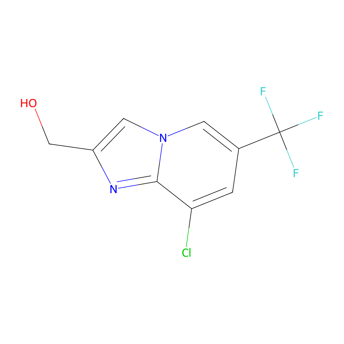 (8-Chloro-6-(trifluoromethyl)imidazo[1,2-a]pyridin-2-yl)methanol molecular structure, CAS 1216024-49-5