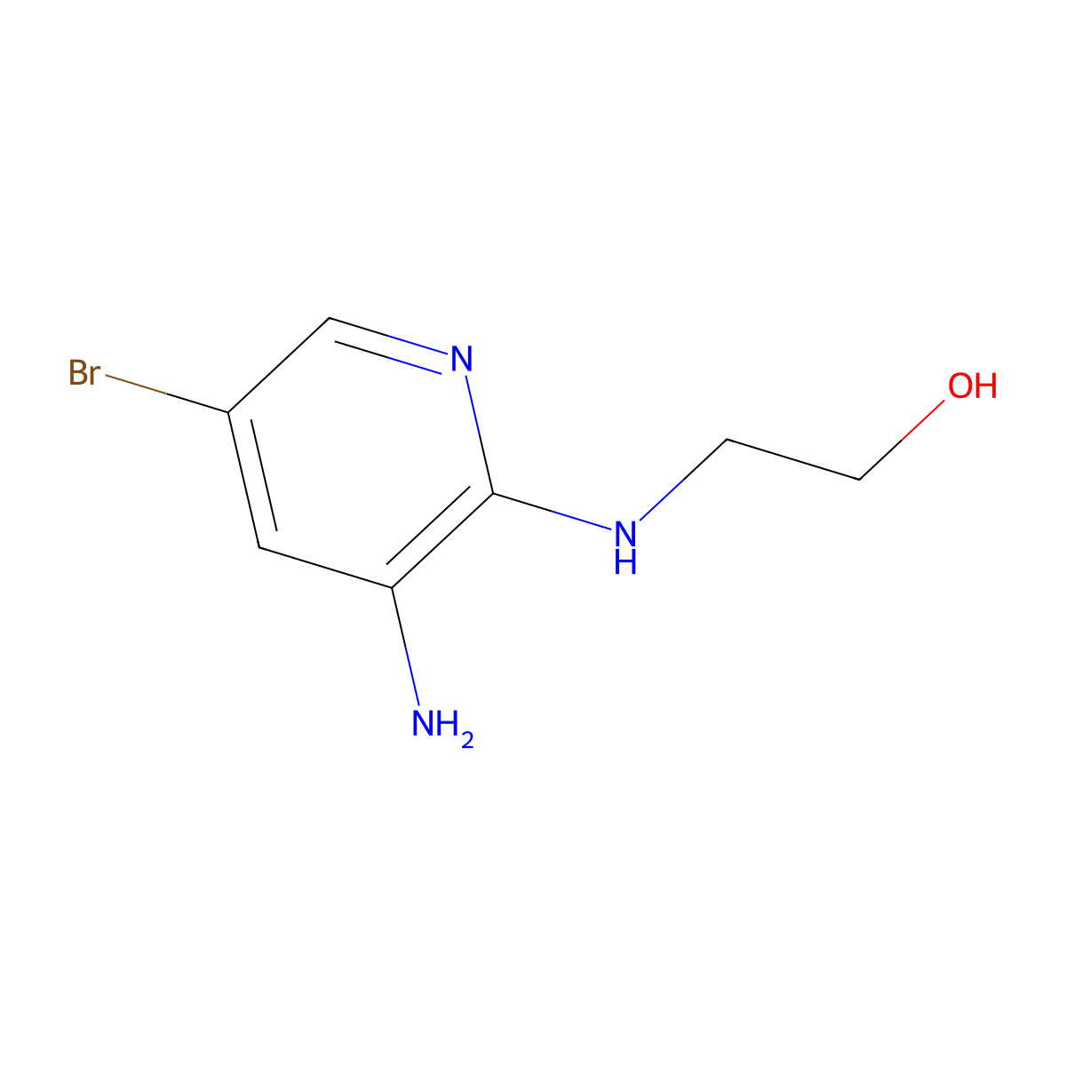 2-[(3-Amino-5-bromopyridin-2-yl)amino]ethanol molecular structure, CAS 1216024-64-4