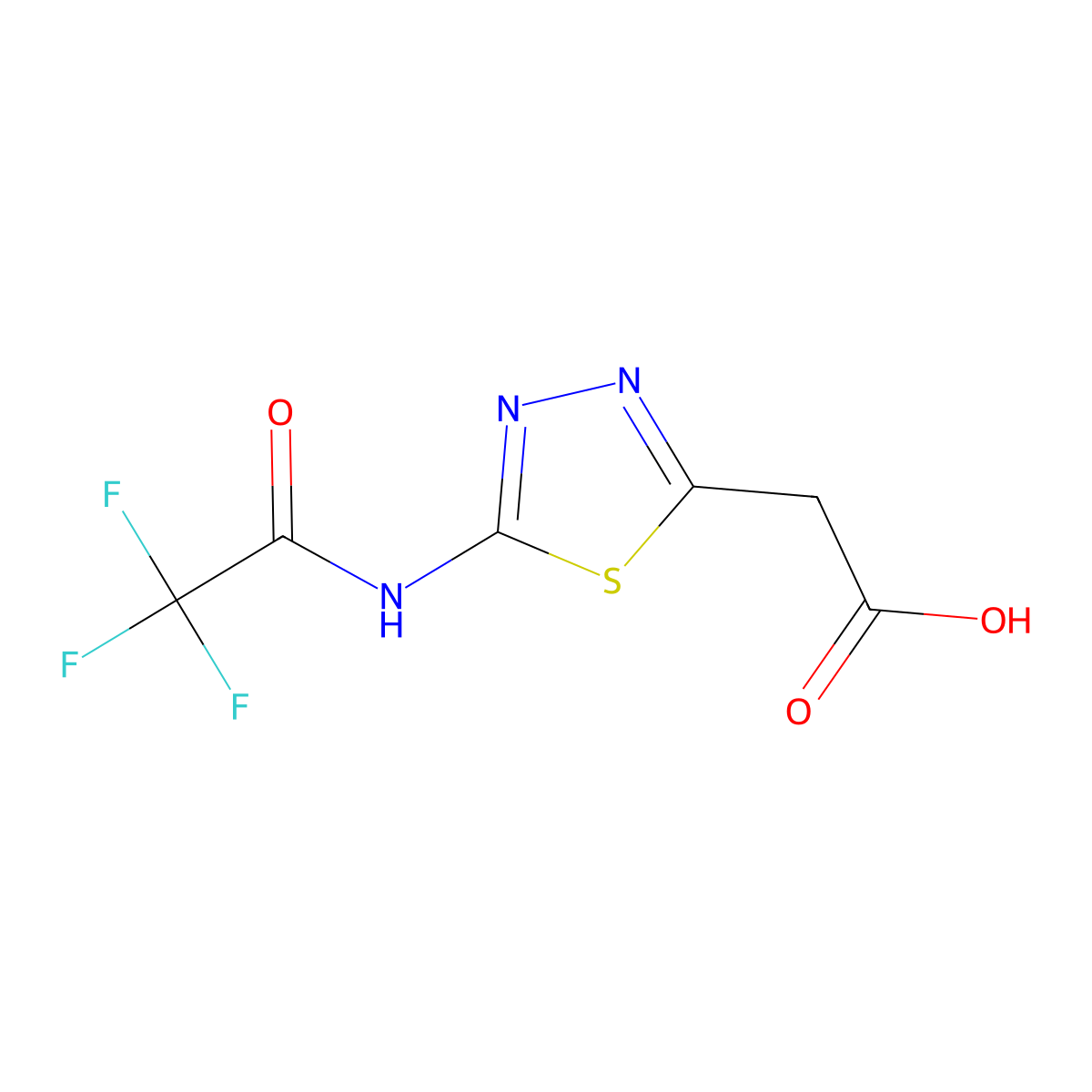 2-[5-(Trifluoroacetamido)-1,3,4-thiadiazol-2-yl]acetic acid molecular structure, CAS 1216025-40-9