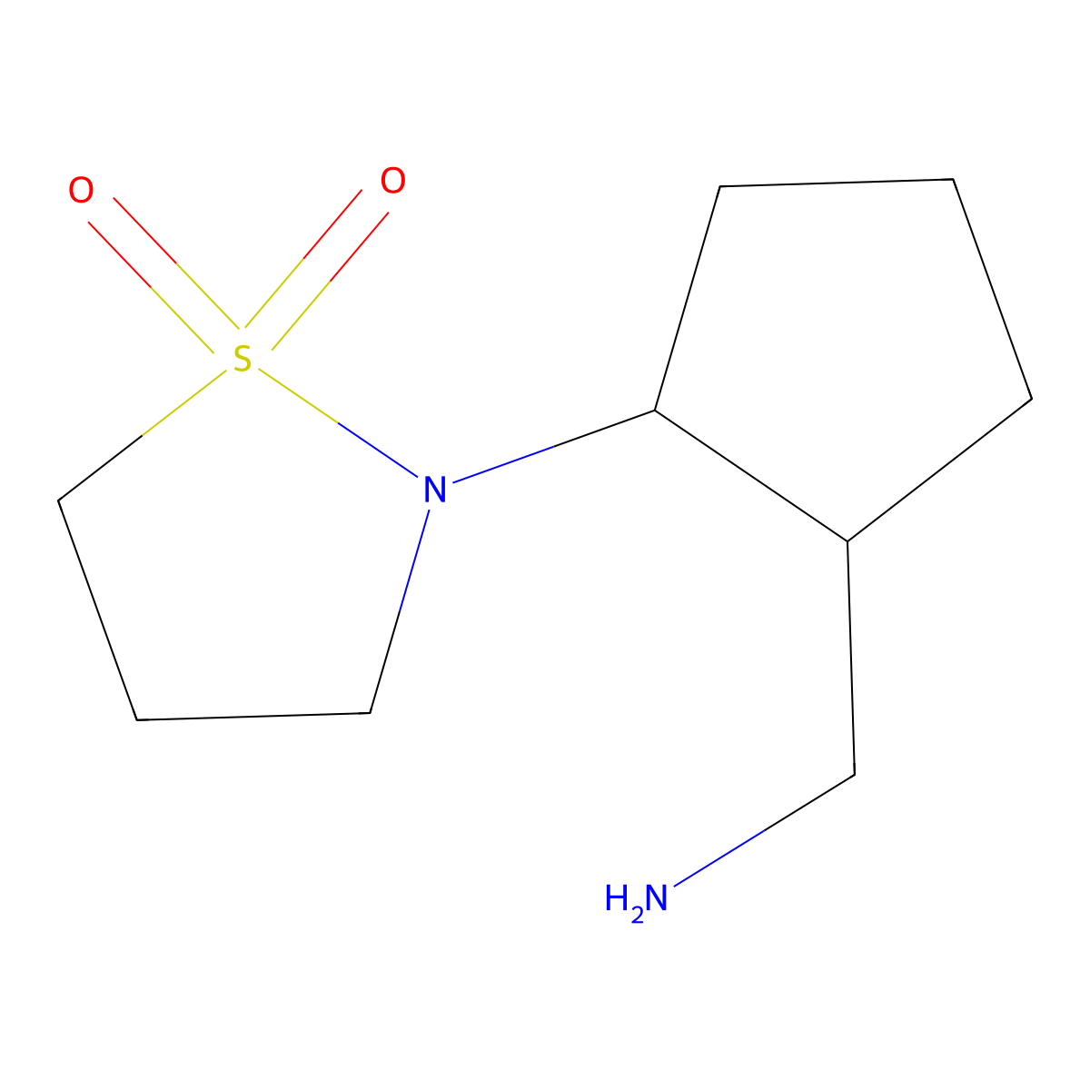 2-(2-(Aminomethyl)cyclopentyl)-1lambda6,2-thiazolidine-1,1-dione molecular structure, CAS 1216033-16-7