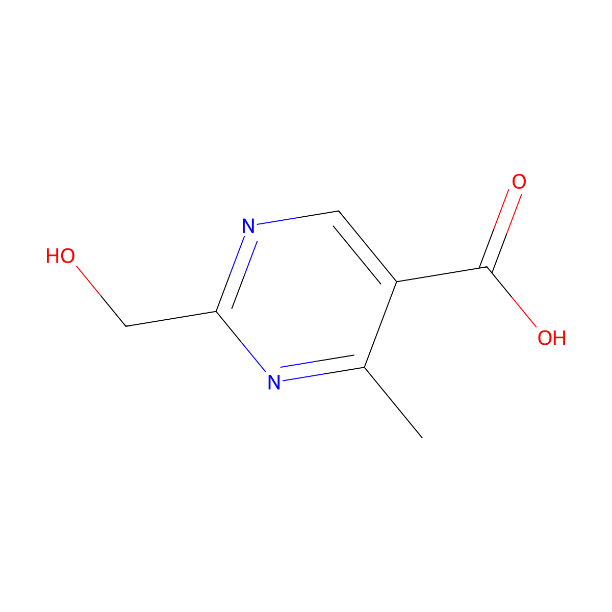 2-(Hydroxymethyl)-4-methylpyrimidine-5-carboxylic acid molecular structure, CAS 1216033-28-1