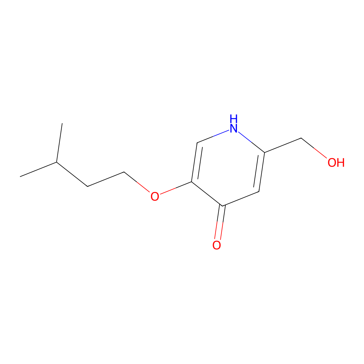 2-(Hydroxymethyl)-5-(3-methylbutoxy)pyridin-4-ol molecular structure, CAS 1216035-89-0