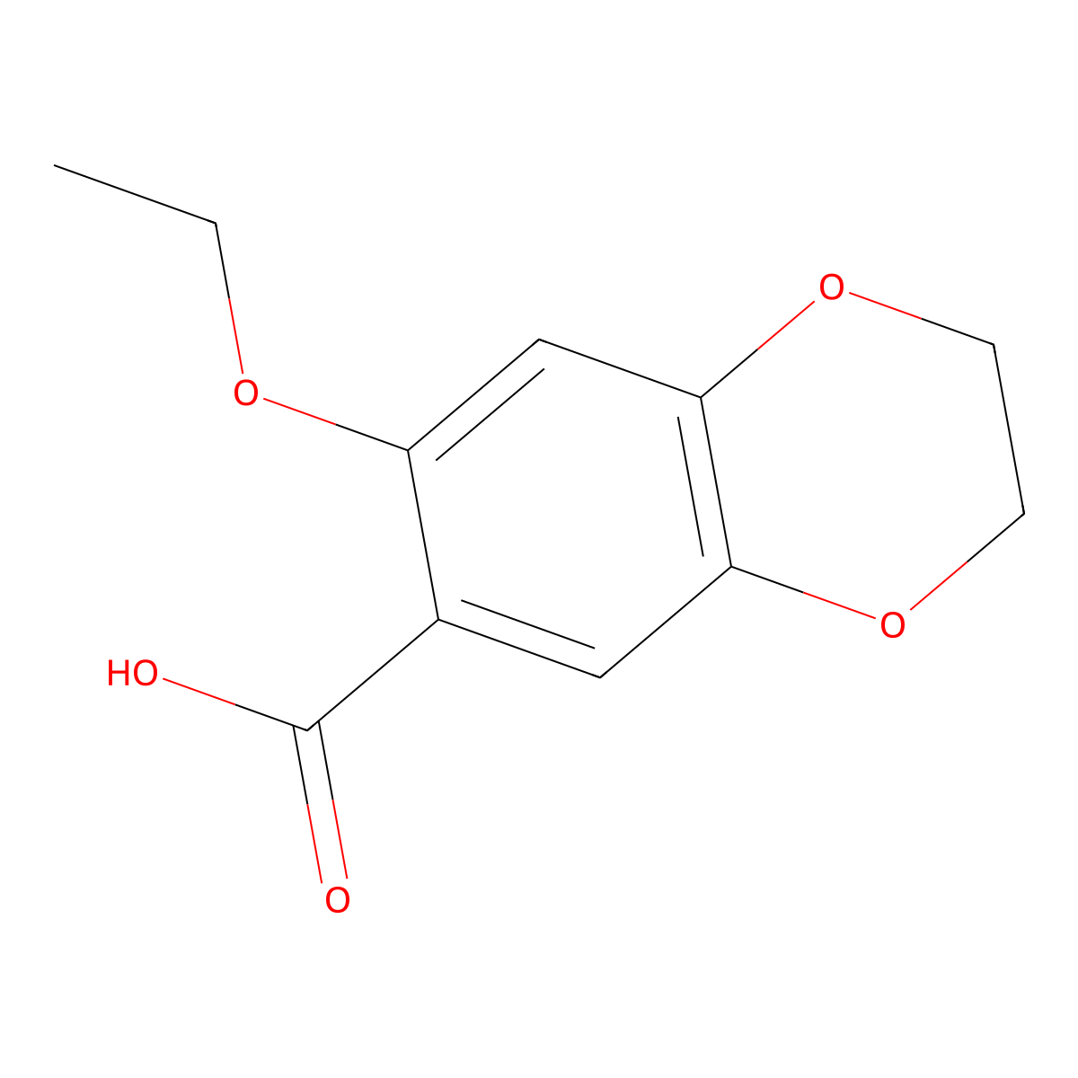 7-Ethoxy-2,3-dihydrobenzo[b][1,4]dioxine-6-carboxylic acid molecular structure, CAS 1216036-50-8