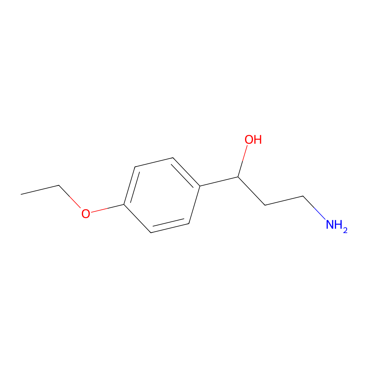 3-Amino-1-(4-ethoxyphenyl)propan-1-ol molecular structure, CAS 1216037-26-1