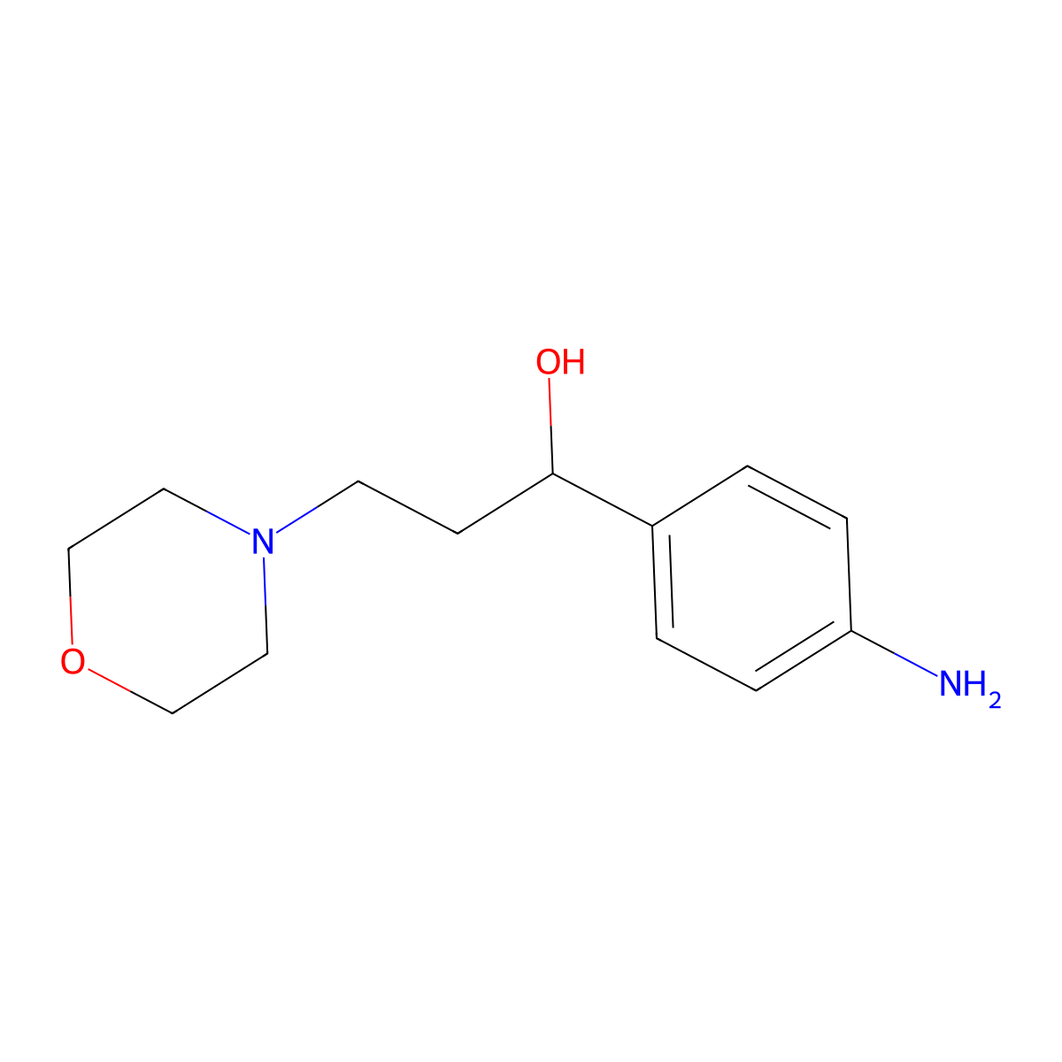 1-(4-Aminophenyl)-3-(morpholin-4-yl)propan-1-ol molecular structure, CAS 1216039-09-6
