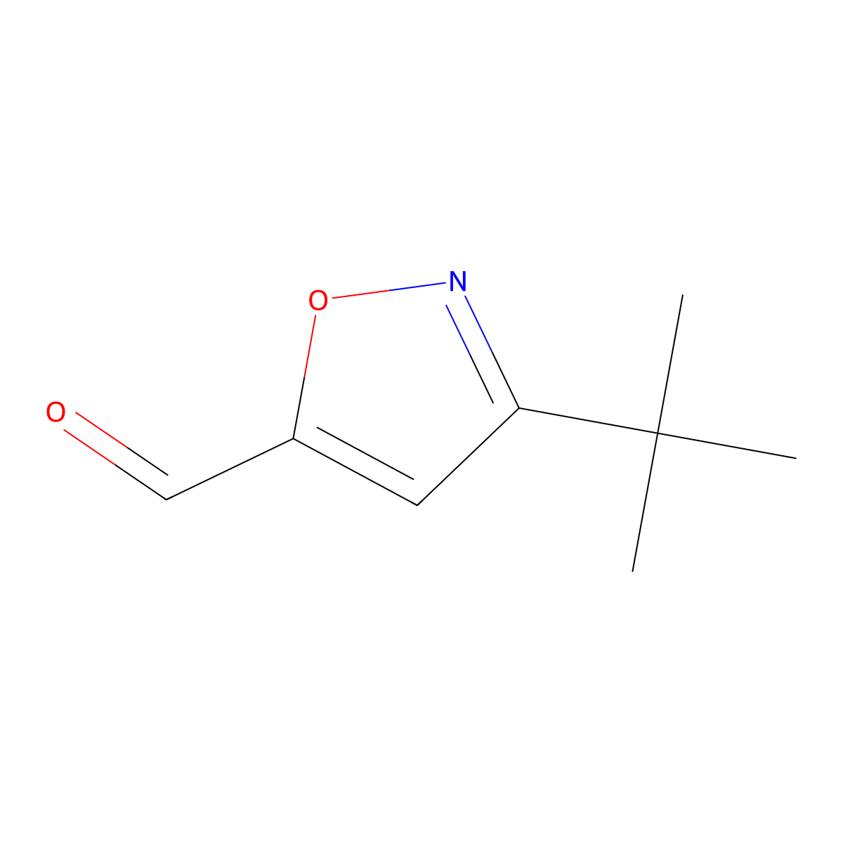 3-Tert-butyl-1,2-oxazole-5-carbaldehyde molecular structure, CAS 121604-56-6
