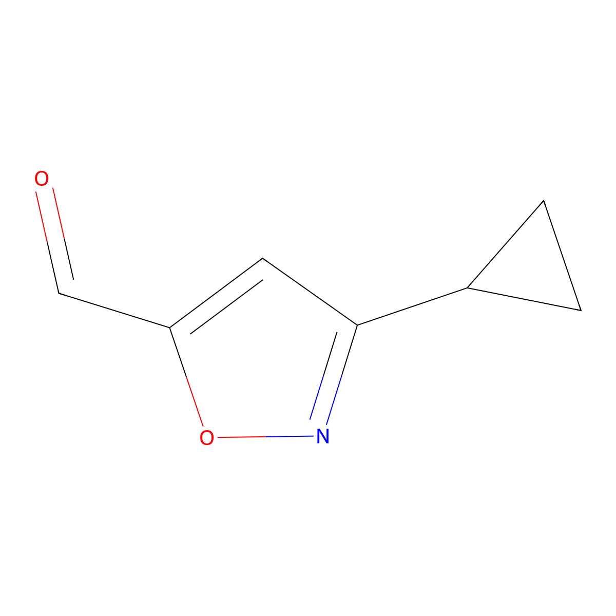 3-Cyclopropyl-1,2-oxazole-5-carbaldehyde molecular structure, CAS 121604-59-9
