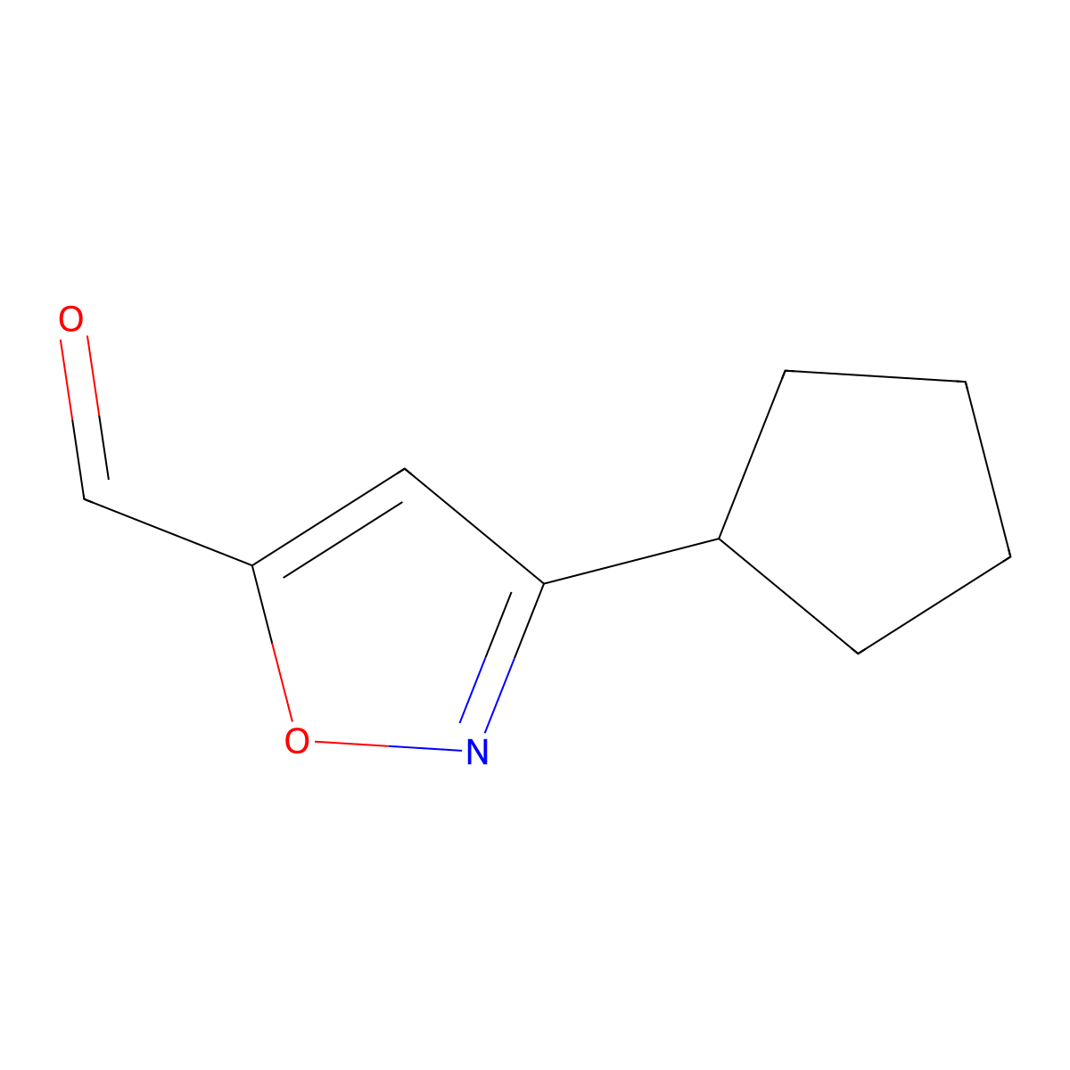 3-Cyclopentylisoxazole-5-carbaldehyde molecular structure, CAS 121604-61-3