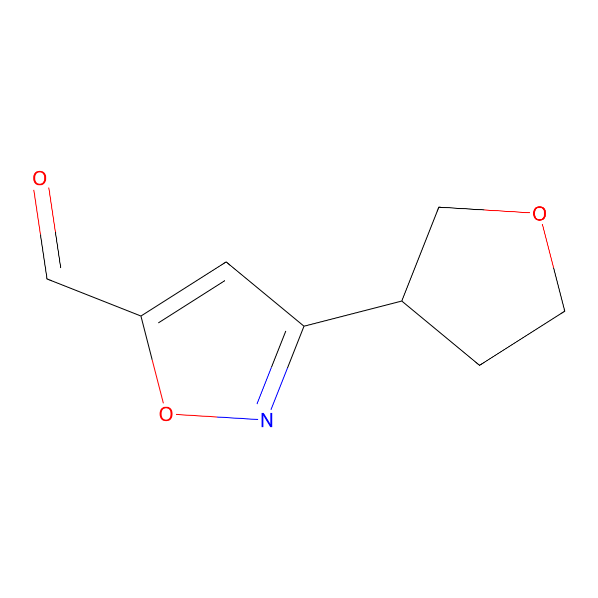 3-(Tetrahydrofuran-3-yl)isoxazole-5-carbaldehyde molecular structure, CAS 121604-64-6