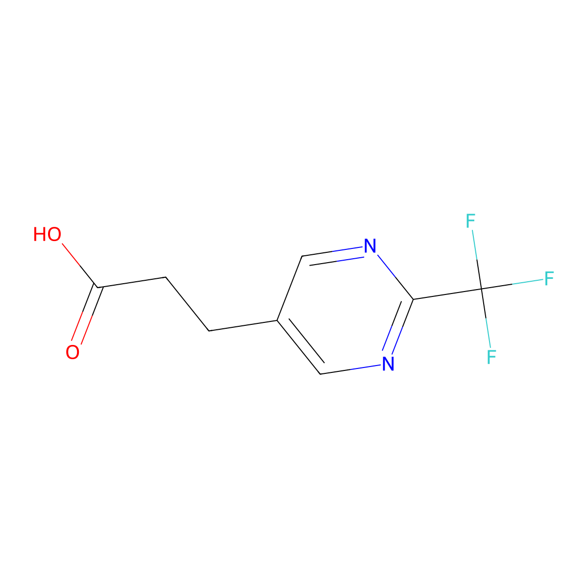 3-(2-(Trifluoromethyl)pyrimidin-5-yl)propanoic acid molecular structure, CAS 1216040-74-2