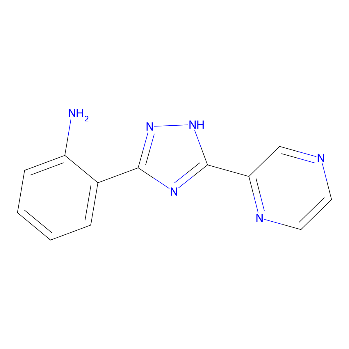 2-[3-(pyrazin-2-yl)-1H-1,2,4-triazol-5-yl]aniline molecular structure, CAS 1216041-43-8